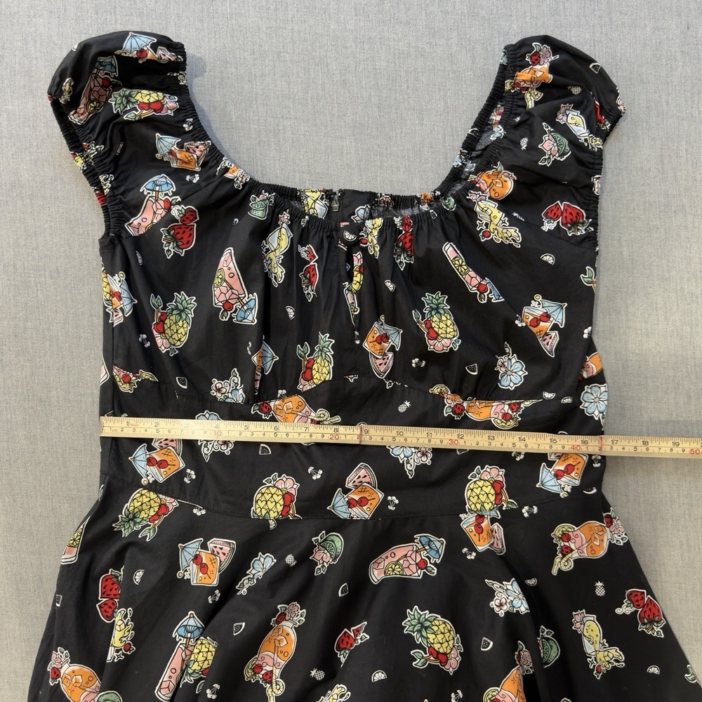 Hell Bunny Dress Womens XL Pina Colada Rockabilly Swing Cocktail Novelty Retro - Picture 15 of 16